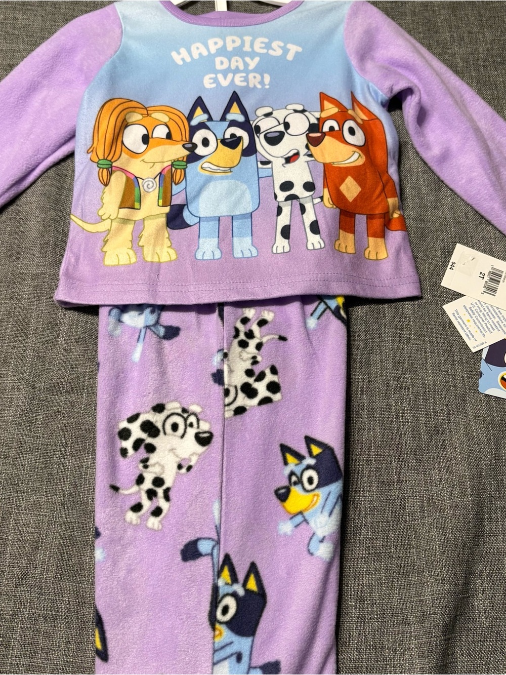 Lucy Purple "Happiest Day Ever" Bluey Character Pajama Set
